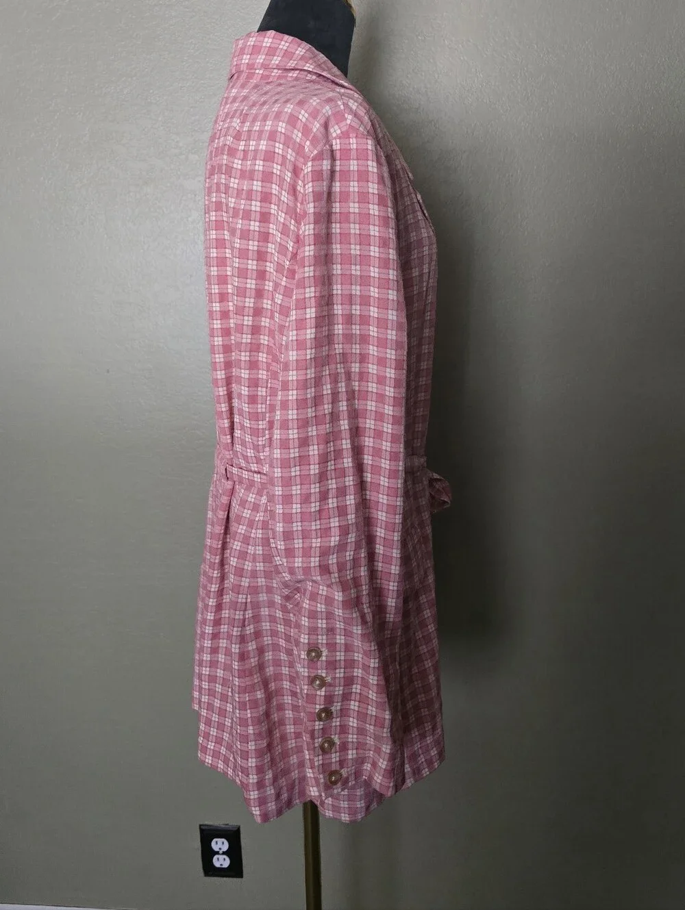FREE PEOPLE Olivia Gingham Double Breasted Blazer XL